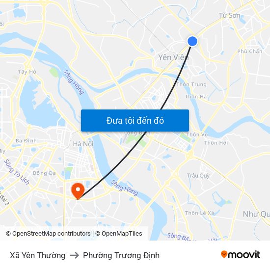 Xã Yên Thường to Phường Trương Định map