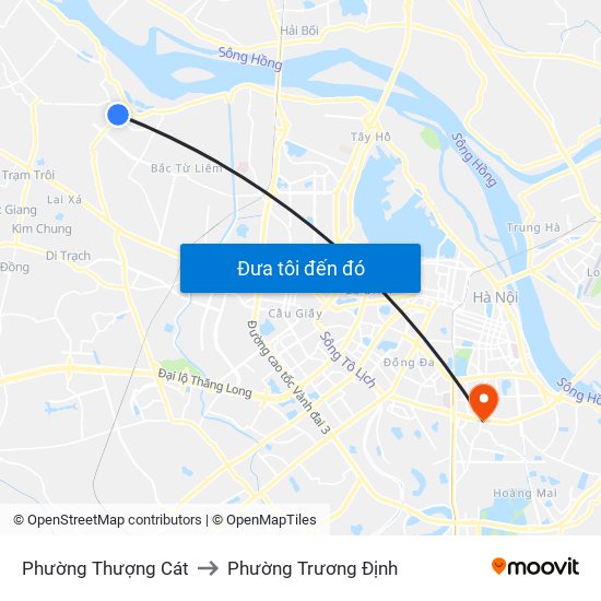 Phường Thượng Cát to Phường Trương Định map