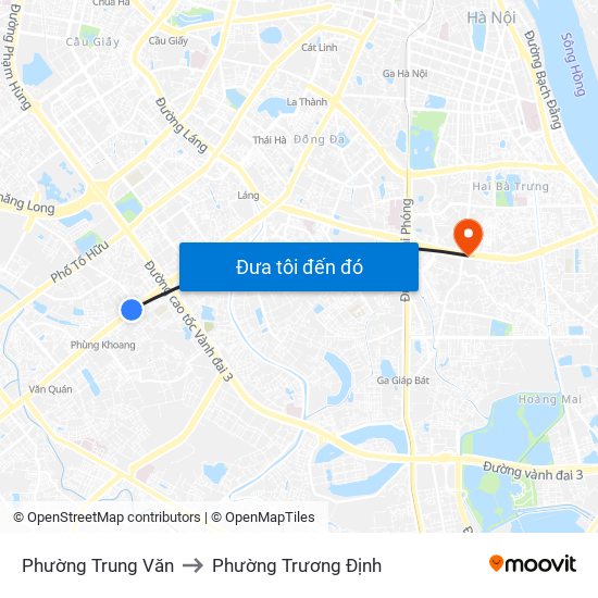 Phường Trung Văn to Phường Trương Định map