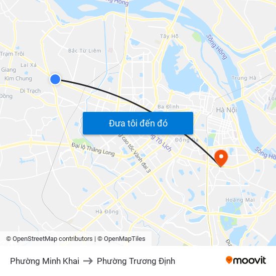 Phường Minh Khai to Phường Trương Định map