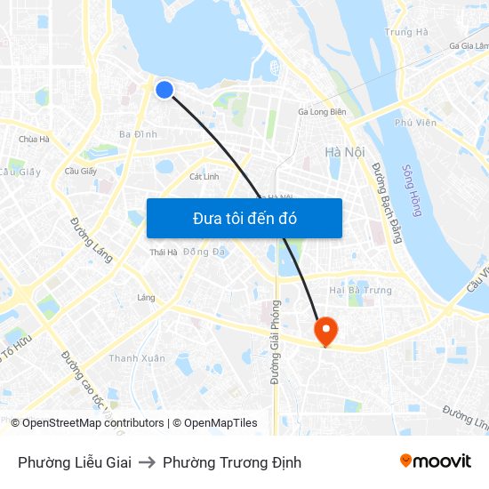 Phường Liễu Giai to Phường Trương Định map