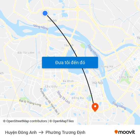 Huyện Đông Anh to Phường Trương Định map