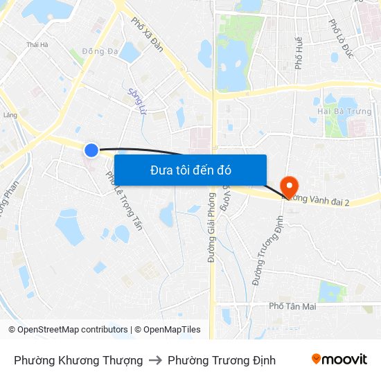 Phường Khương Thượng to Phường Trương Định map
