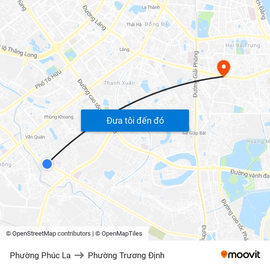 Phường Phúc La to Phường Trương Định map