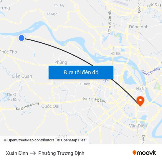Xuân Đình to Phường Trương Định map
