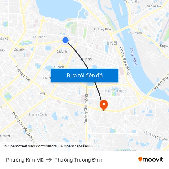 Phường Kim Mã to Phường Trương Định map