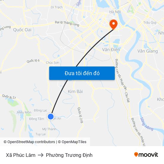 Xã Phúc Lâm to Phường Trương Định map