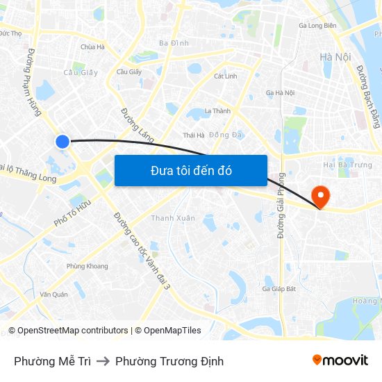 Phường Mễ Trì to Phường Trương Định map