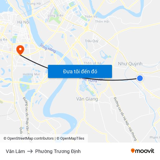 Văn Lâm to Phường Trương Định map
