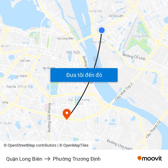 Quận Long Biên to Phường Trương Định map