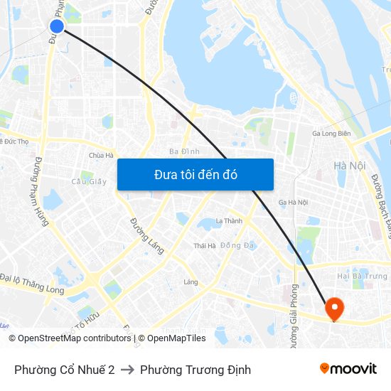 Phường Cổ Nhuế 2 to Phường Trương Định map