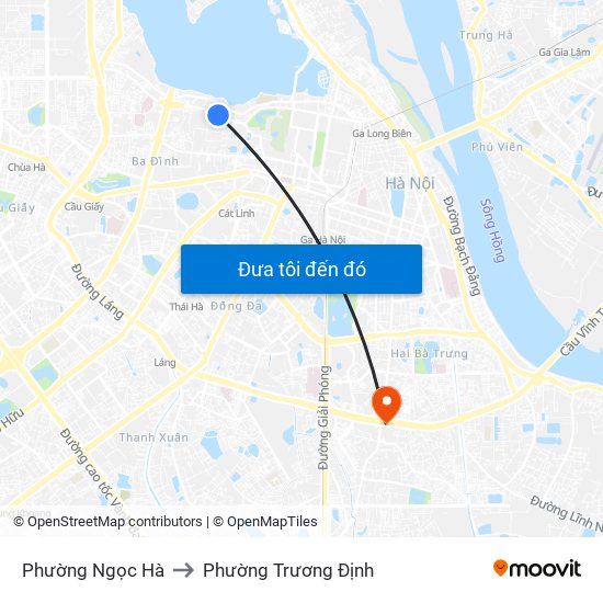 Phường Ngọc Hà to Phường Trương Định map