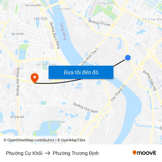 Phường Cự Khối to Phường Trương Định map