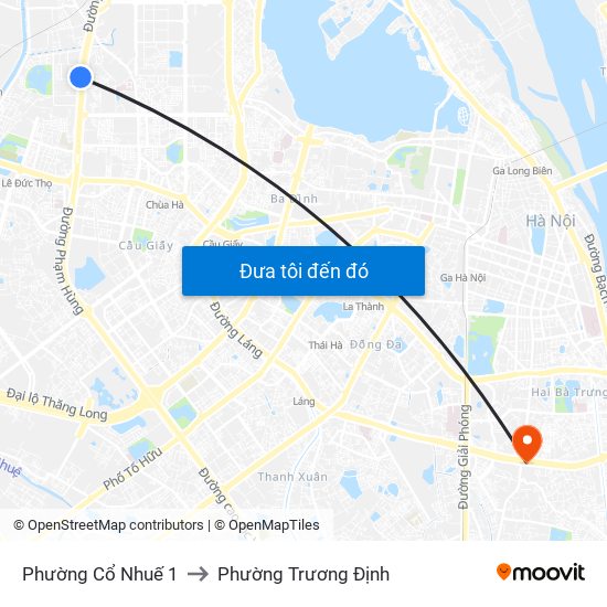 Phường Cổ Nhuế 1 to Phường Trương Định map