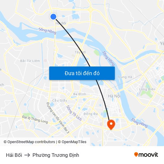 Hải Bối to Phường Trương Định map