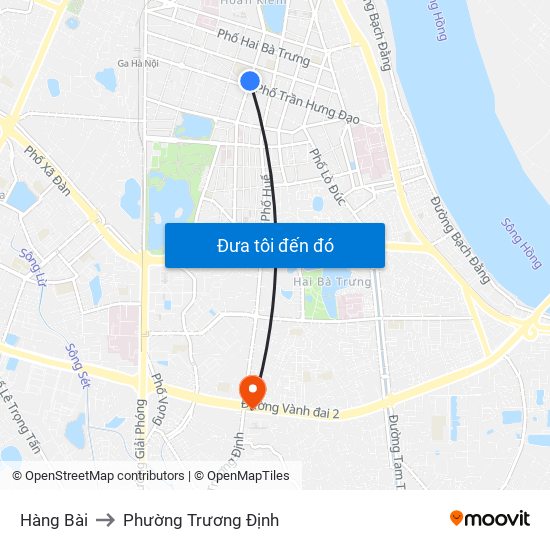 Hàng Bài to Phường Trương Định map