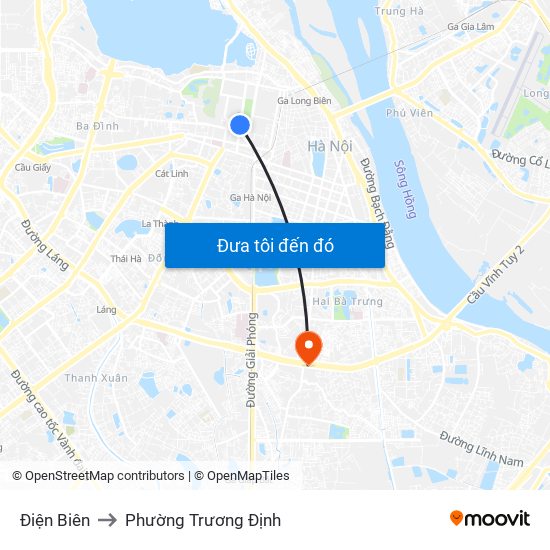 Điện Biên to Phường Trương Định map