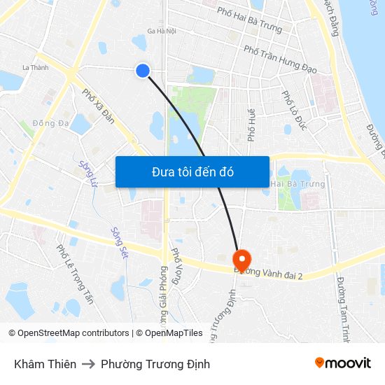 Khâm Thiên to Phường Trương Định map