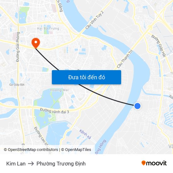 Kim Lan to Phường Trương Định map