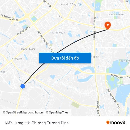 Kiến Hưng to Phường Trương Định map