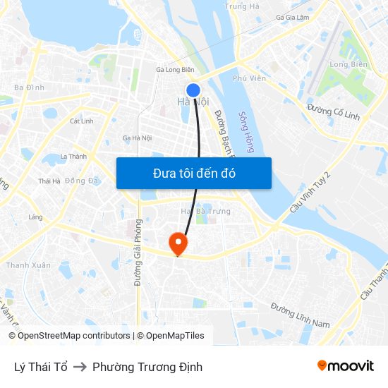 Lý Thái Tổ to Phường Trương Định map