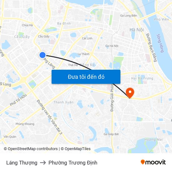 Láng Thượng to Phường Trương Định map