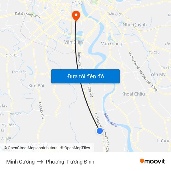 Minh Cường to Phường Trương Định map