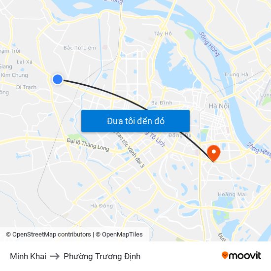 Minh Khai to Phường Trương Định map