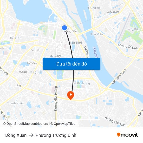 Đồng Xuân to Phường Trương Định map