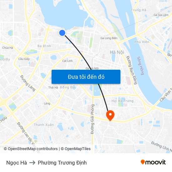 Ngọc Hà to Phường Trương Định map