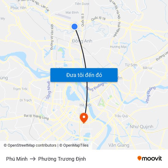 Phú Minh to Phường Trương Định map