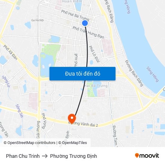Phan Chu Trinh to Phường Trương Định map