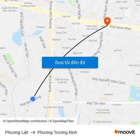 Phương Liệt to Phường Trương Định map