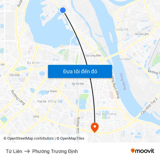 Tứ Liên to Phường Trương Định map