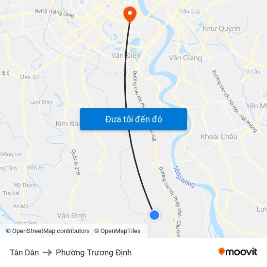 Tân Dân to Phường Trương Định map