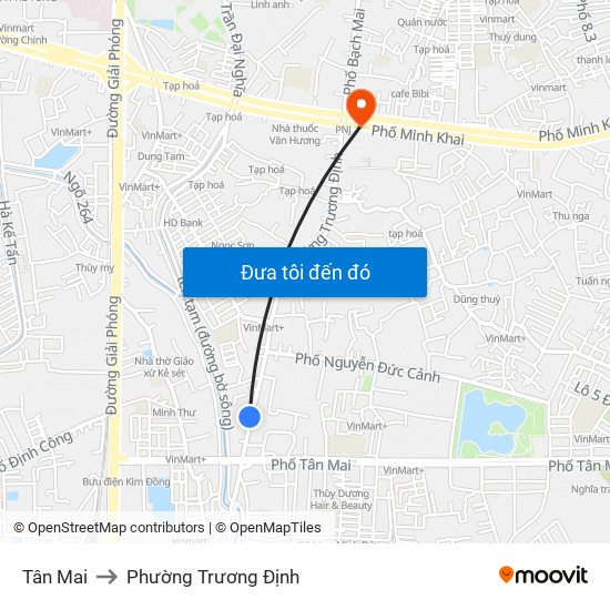 Tân Mai to Phường Trương Định map