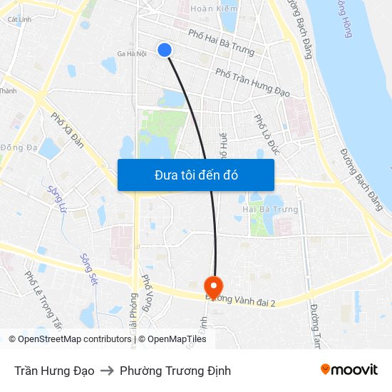 Trần Hưng Đạo to Phường Trương Định map