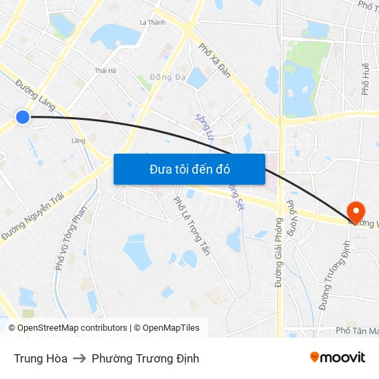 Trung Hòa to Phường Trương Định map