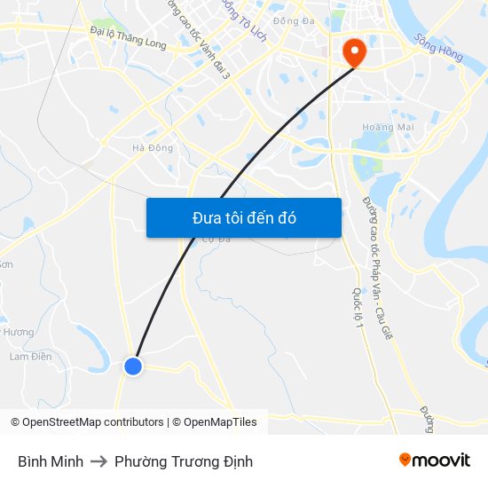Bình Minh to Phường Trương Định map