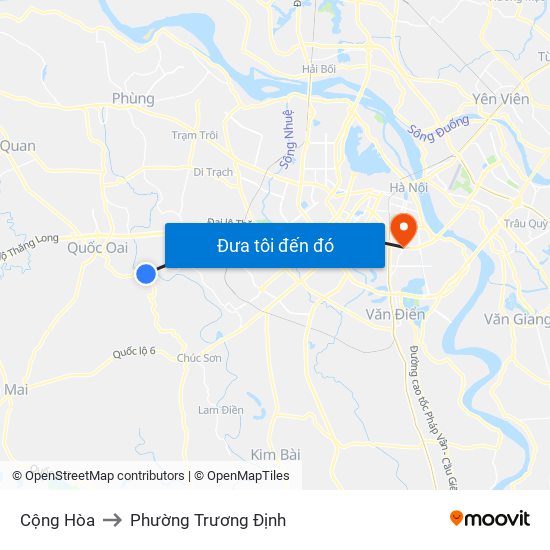 Cộng Hòa to Phường Trương Định map