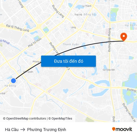 Hà Cầu to Phường Trương Định map