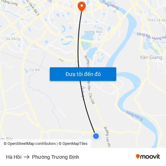 Hà Hồi to Phường Trương Định map