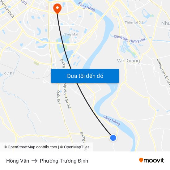 Hồng Vân to Phường Trương Định map