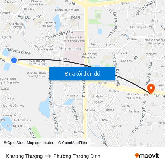 Khương Thượng to Phường Trương Định map