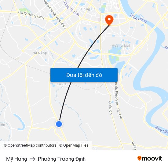 Mỹ Hưng to Phường Trương Định map