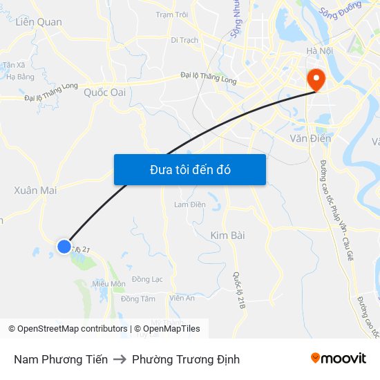 Nam Phương Tiến to Phường Trương Định map