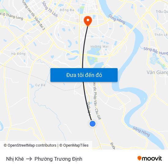 Nhị Khê to Phường Trương Định map