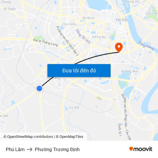 Phú Lãm to Phường Trương Định map