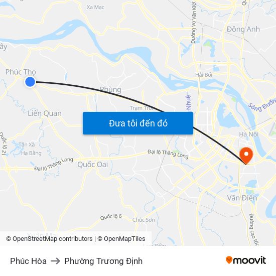 Phúc Hòa to Phường Trương Định map
