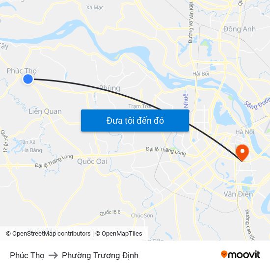 Phúc Thọ to Phường Trương Định map